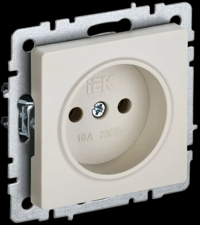 Розетка без заземления IEK BRITE BR-R10-10-K10 (бежевый)