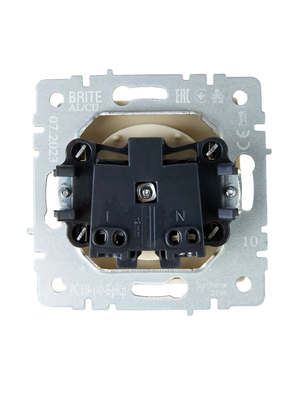 Розетка без заземления IEK BRITE BR-R10-10-K10 (бежевый), фото 4
