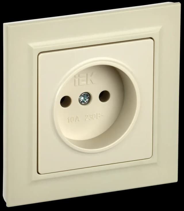Розетка без заземления IEK BRITE BR-R10-10-K10-F (бежевый)
