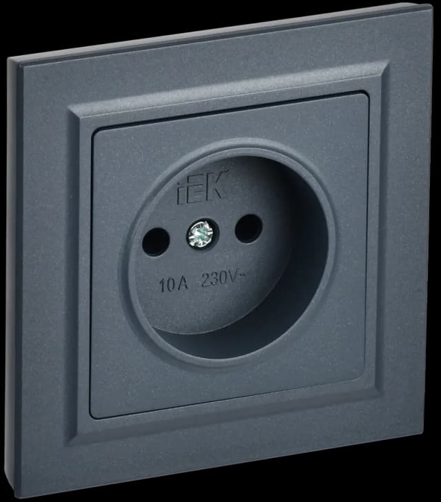 Розетка без заземления IEK BRITE BR-R10-10-K35-F (маренго)