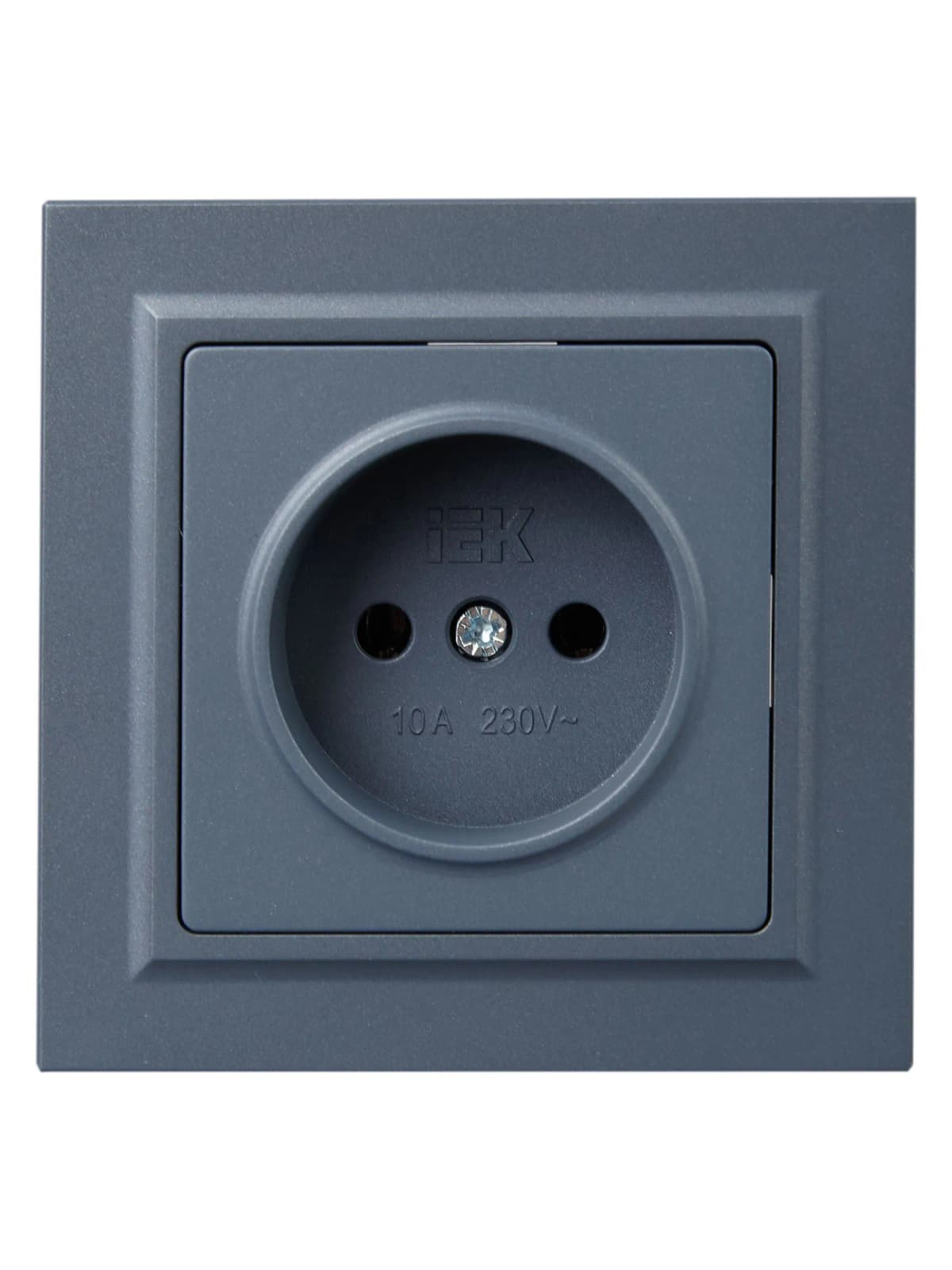 Розетка без заземления IEK BRITE BR-R10-10-K35-F (маренго), фото 3