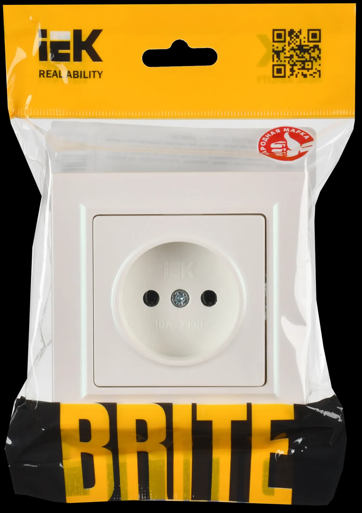 Розетка без заземления IEK BRITE BR-R10-10-K36-F (жемчужный), фото 2