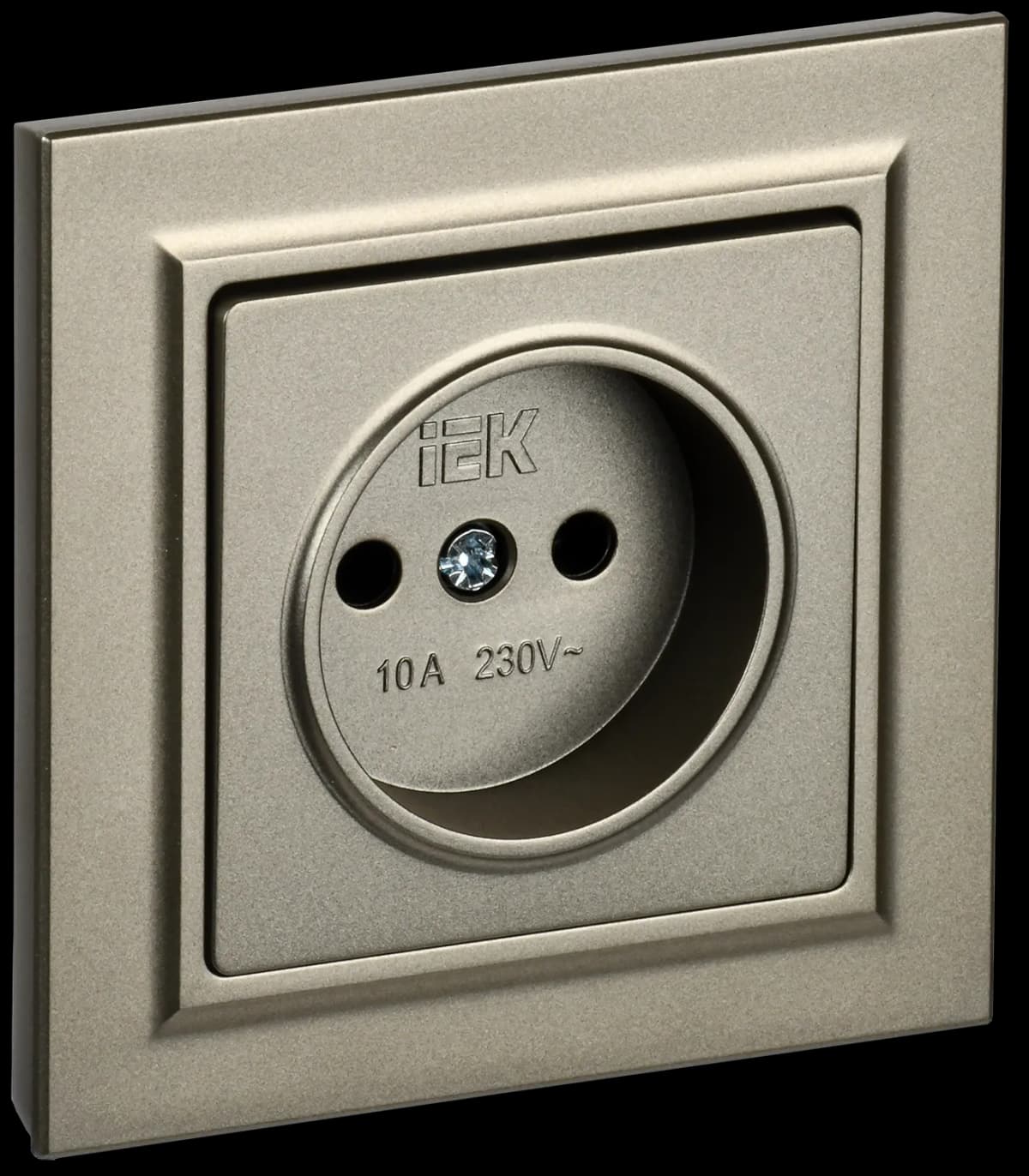 Розетка без заземления IEK BRITE BR-R10-10-K37-F (шампань)