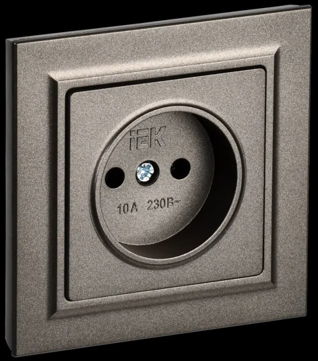 Розетка без заземления IEK BRITE BR-R10-10-K45-F (бронза)