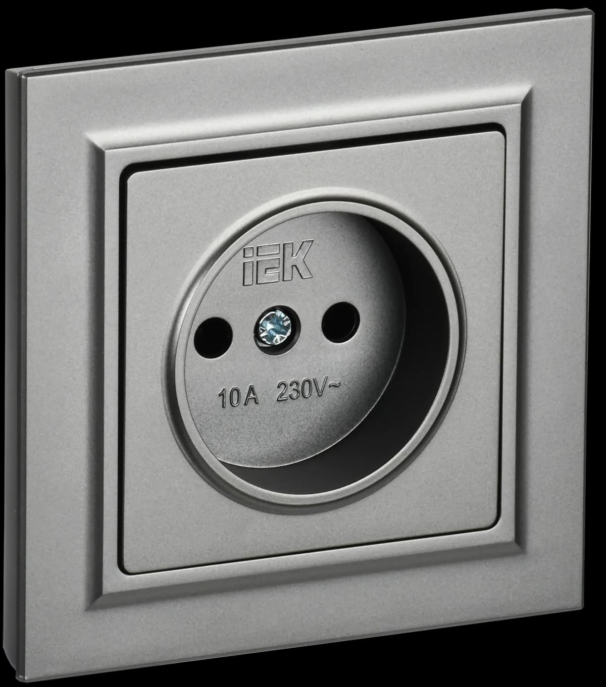 Розетка без заземления IEK BRITE BR-R10-10-K46-F (сталь)