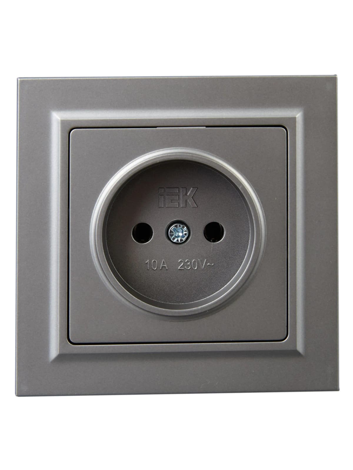 Розетка без заземления IEK BRITE BR-R10-10-K46-F (сталь), фото 4