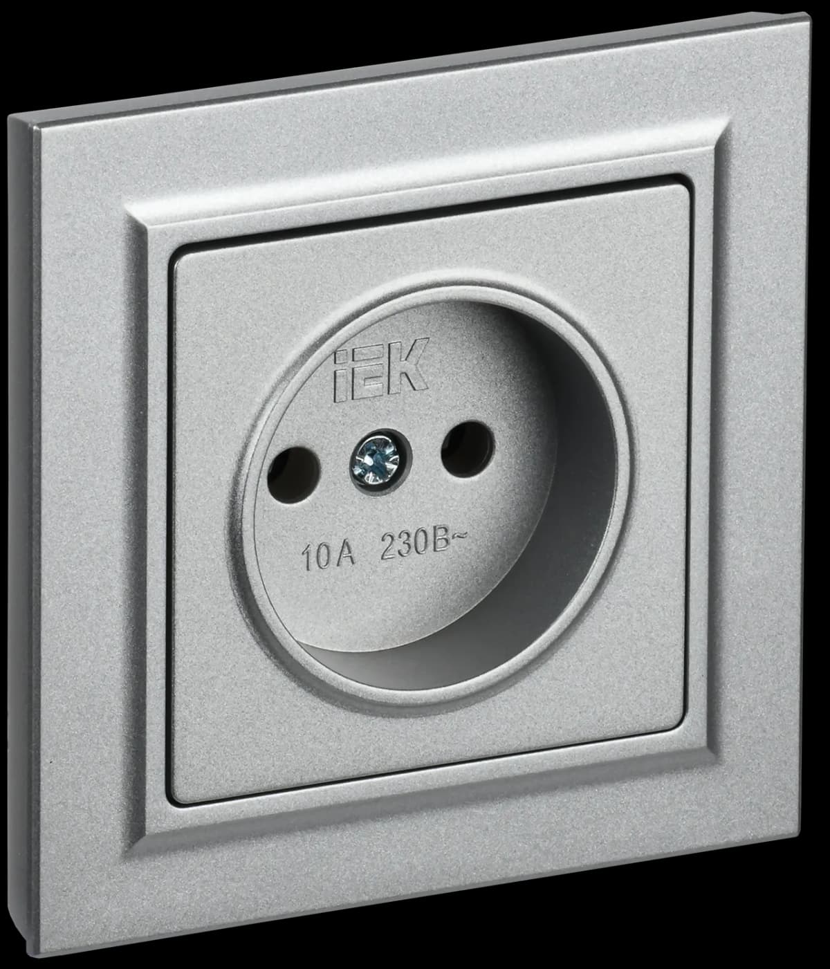 Розетка без заземления IEK BRITE BR-R10-10-K47-F (алюминий)