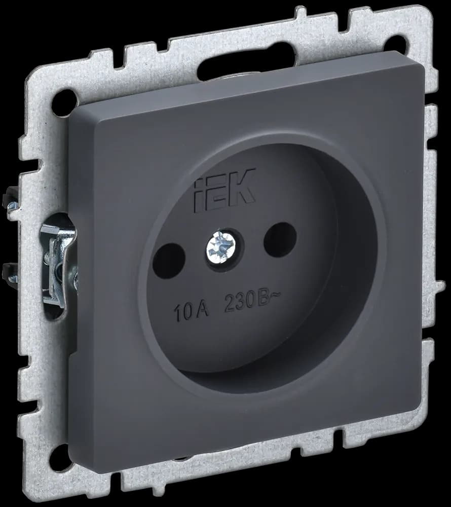 Розетка без заземления IEK BRITE BR-R10-10-K53 (графит)