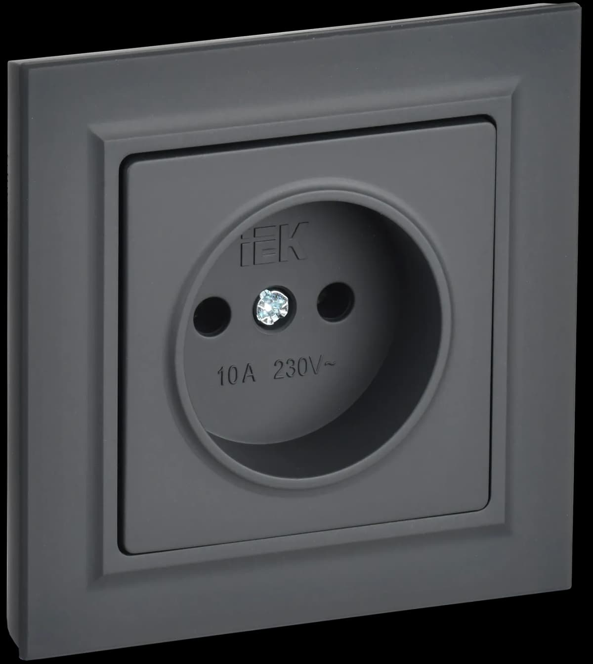 Розетка без заземления IEK BRITE BR-R10-10-K53-F (графит)