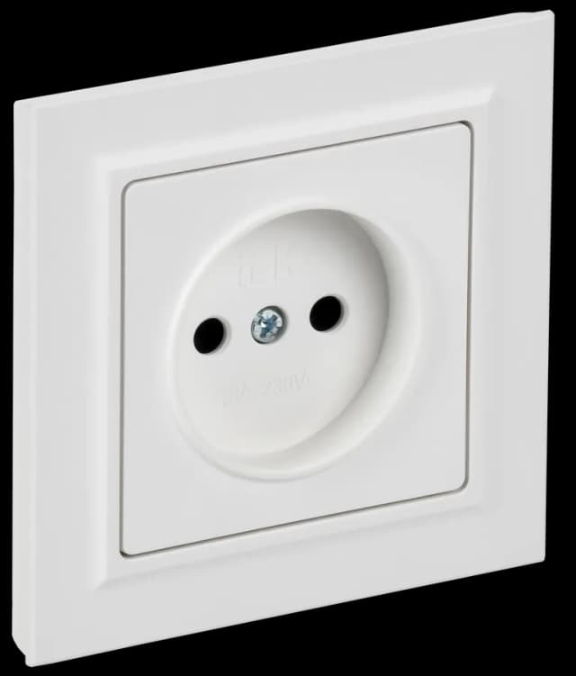 Розетка без заземления IEK BRITE BR-R10-10-K91-F (белый арктический)