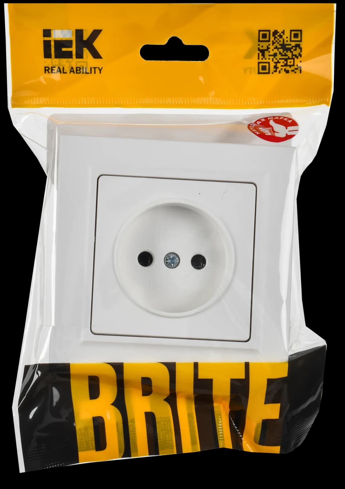 Розетка без заземления IEK BRITE BR-R10-10-K91-F (белый арктический), фото 2