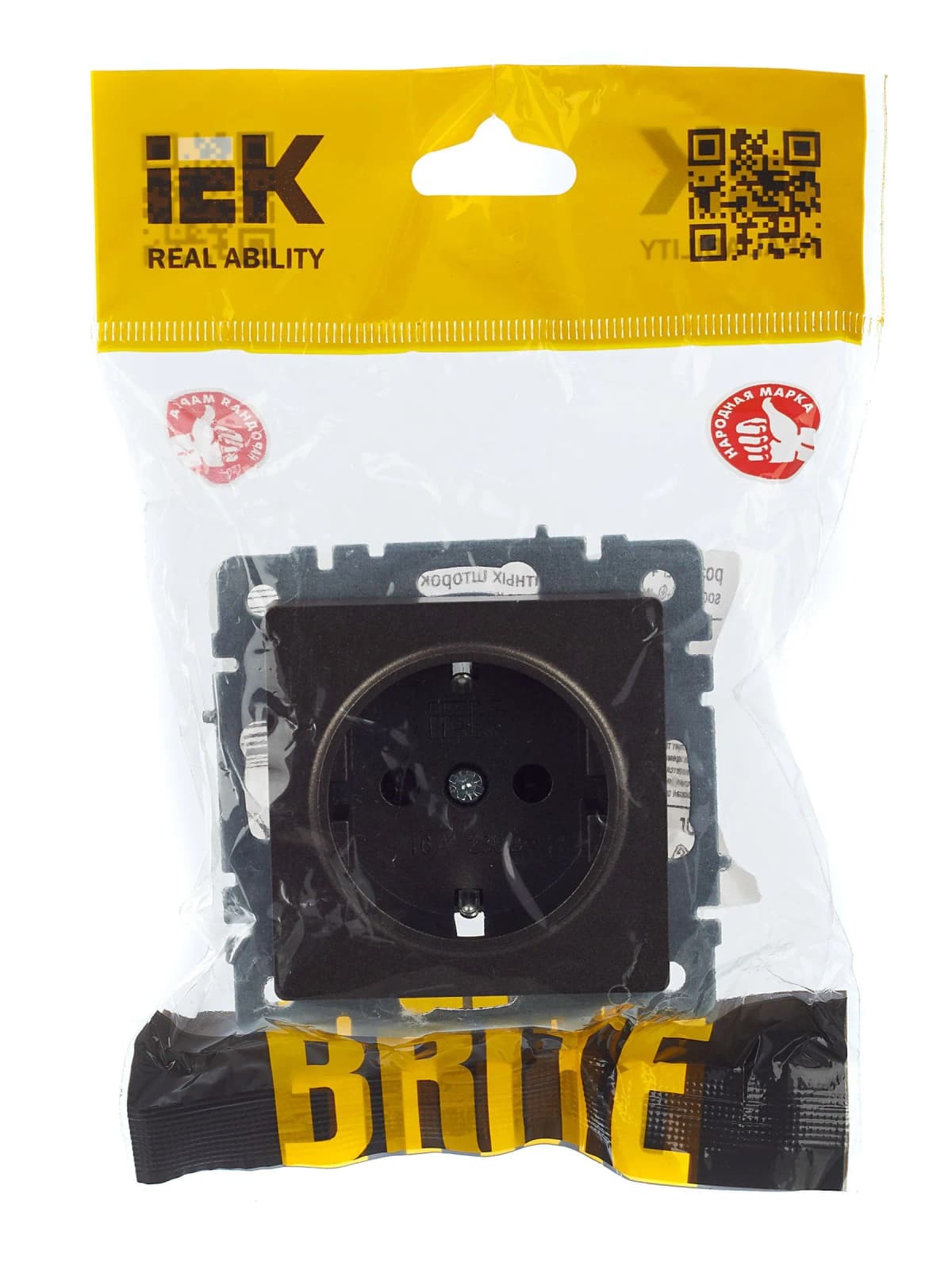 Розетка с заземлением IEK BRITE BR-R11-16-K45 (бронза), фото 2