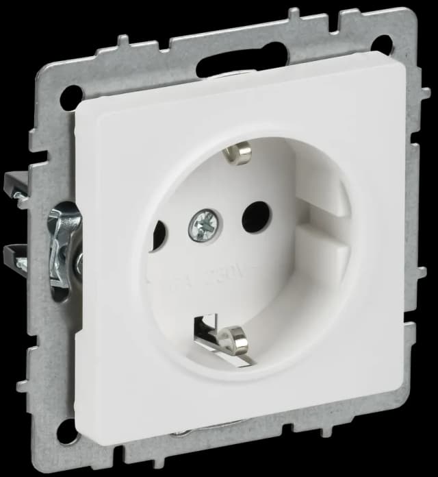 Розетка без заземления IEK BRITE BR-R11-16-K91 (белый арктический)