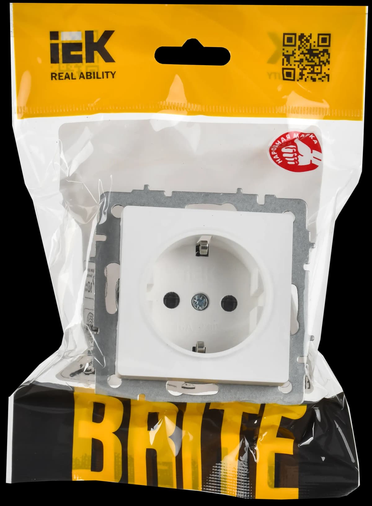 Розетка без заземления IEK BRITE BR-R11-16-K91 (белый арктический), фото 2