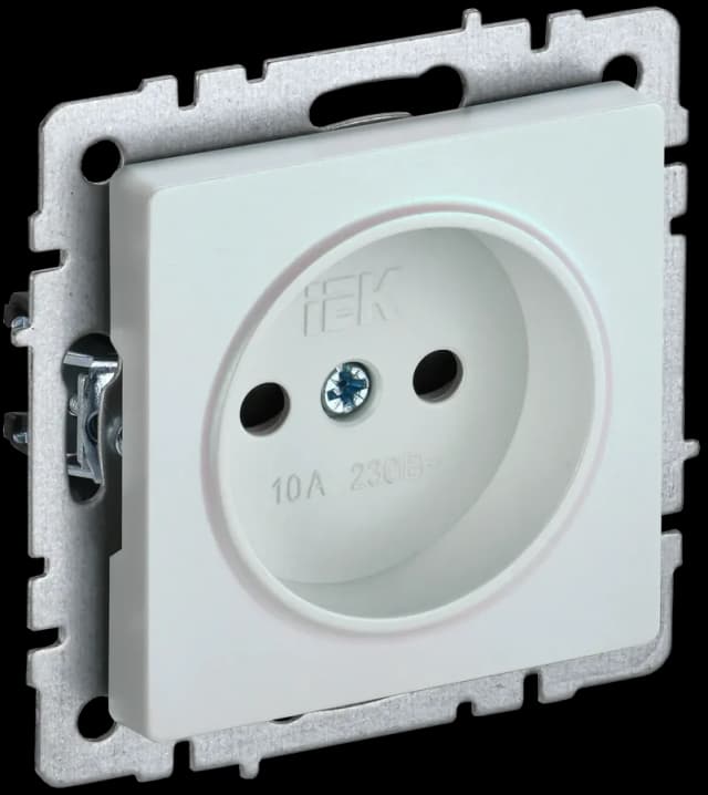 Розетка без заземления с защитными шторками IEK BRITE BR-R13-10-K36 (жемчужный)