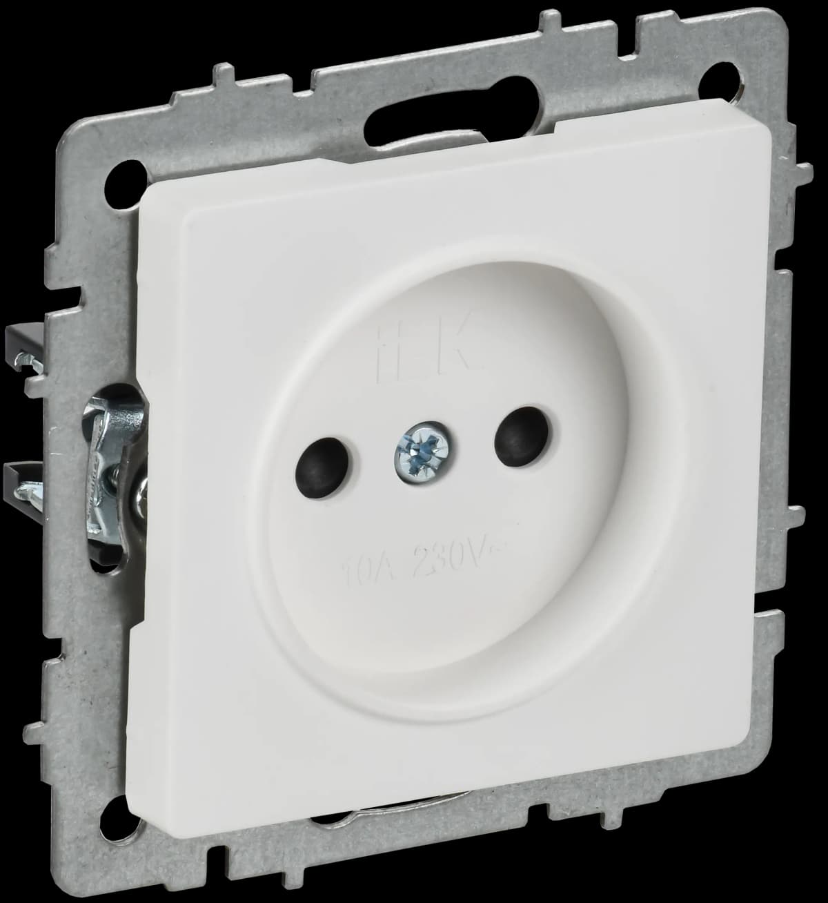 Розетка без заземления с защитными шторками IEK BRITE BR-R13-10-K91 (белый арктический)