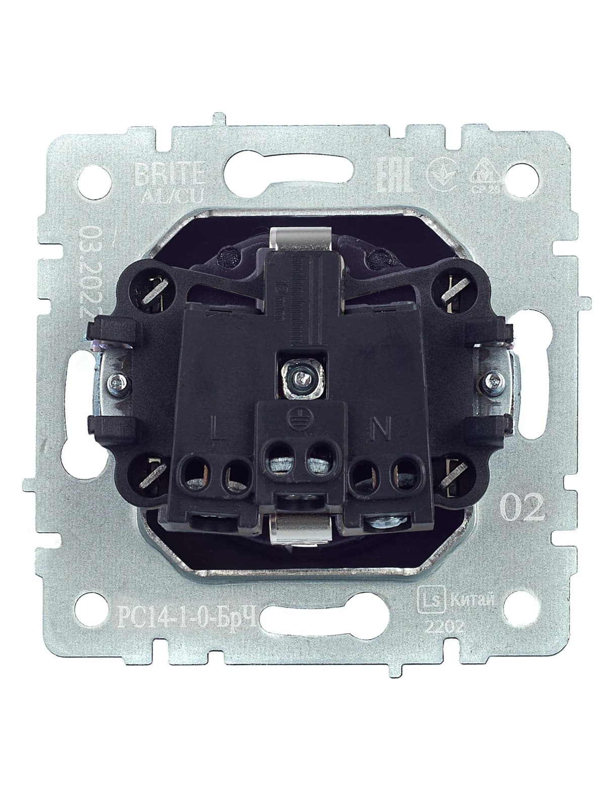 Розетка с заземлением и защитными шторками IEK BRITE BR-R14-16-K02 (черный), фото 2