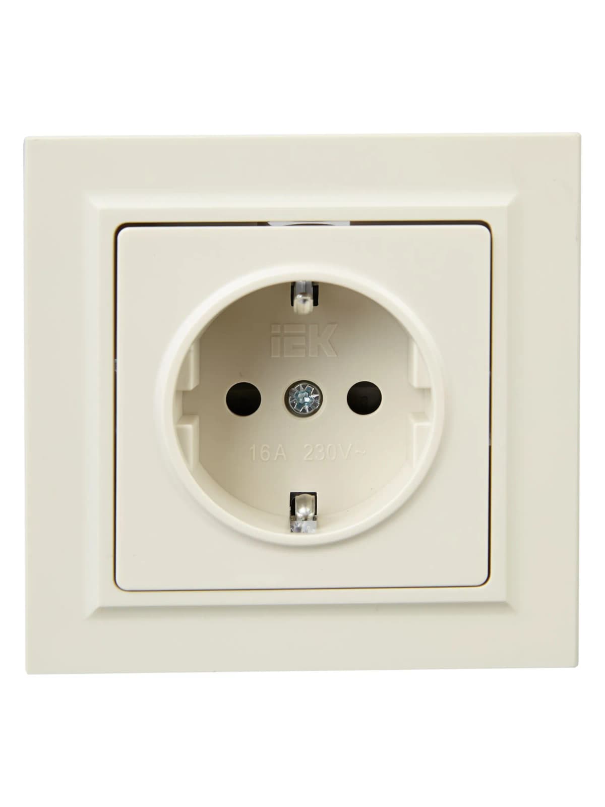 Розетка с заземлением и защитными шторками IEK BRITE BR-R14-16-K10-F (бежевый), фото 4