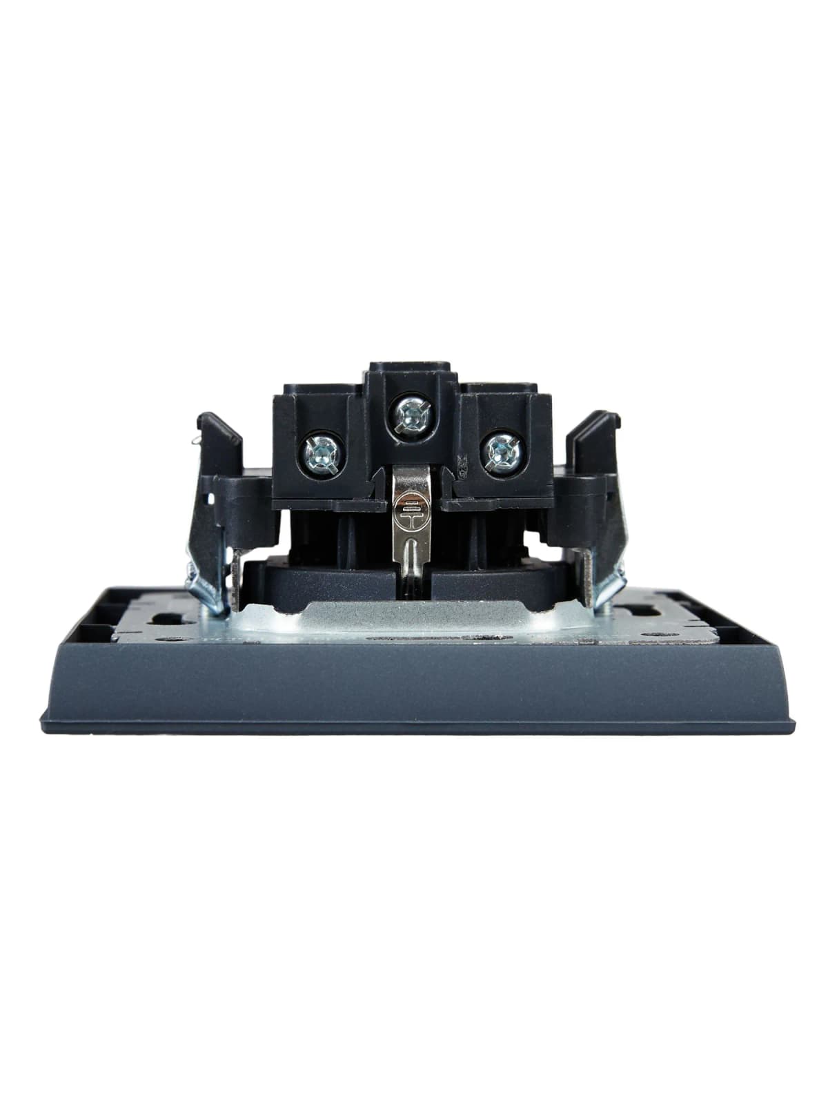 Розетка с заземлением и защитными шторками IEK BRITE BR-R14-16-K35-F (маренго), фото 2