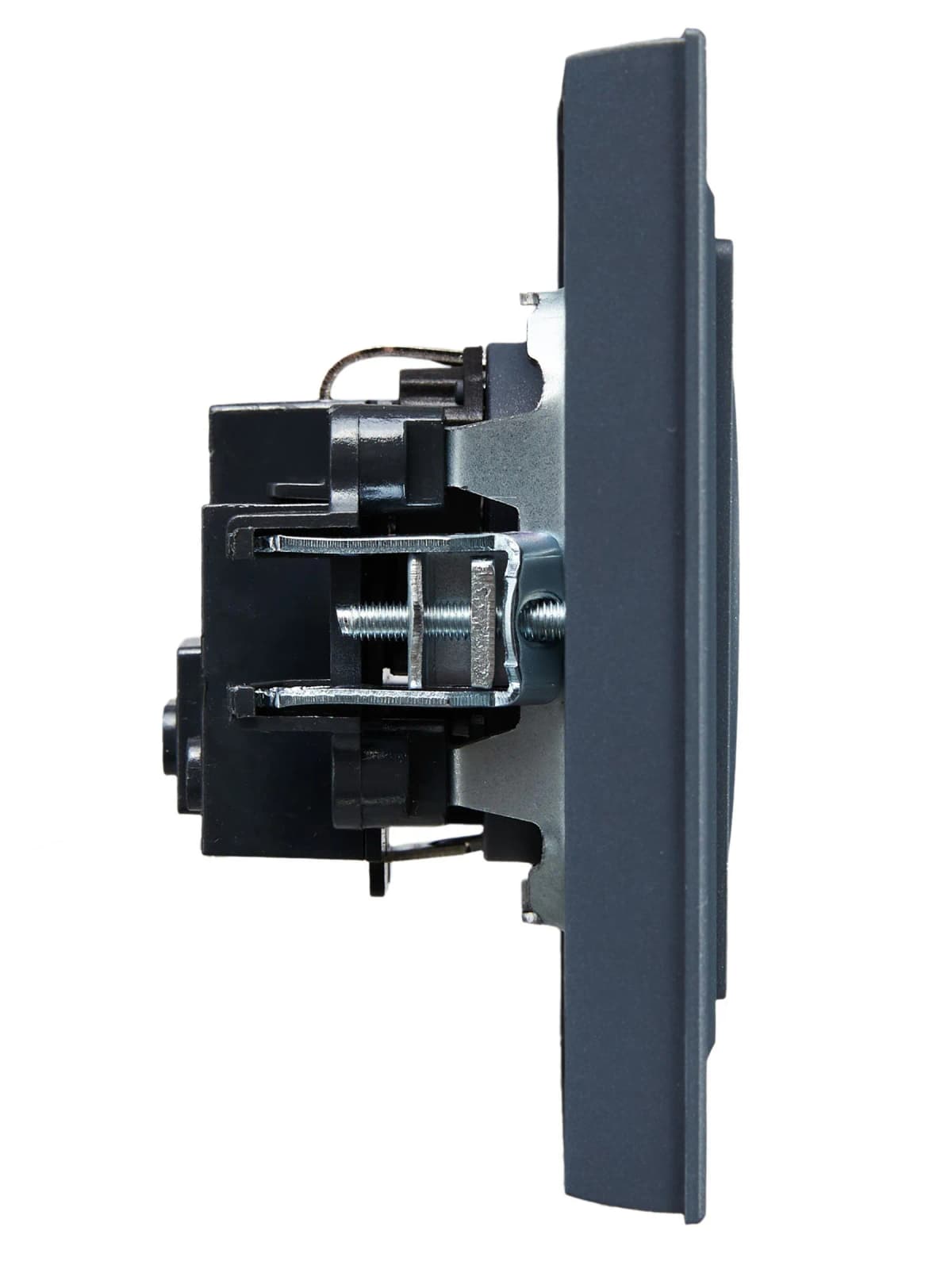Розетка с заземлением и защитными шторками IEK BRITE BR-R14-16-K35-F (маренго), фото 4