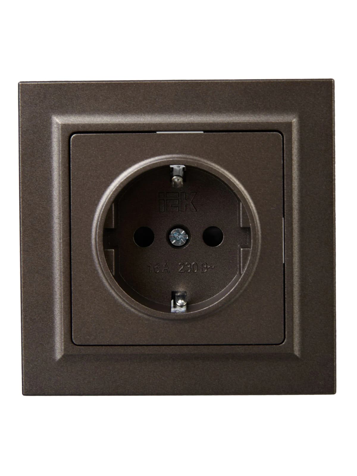 Розетка с заземлением и защитными шторками IEK BRITE BR-R14-16-K45-F (бронза), фото 3