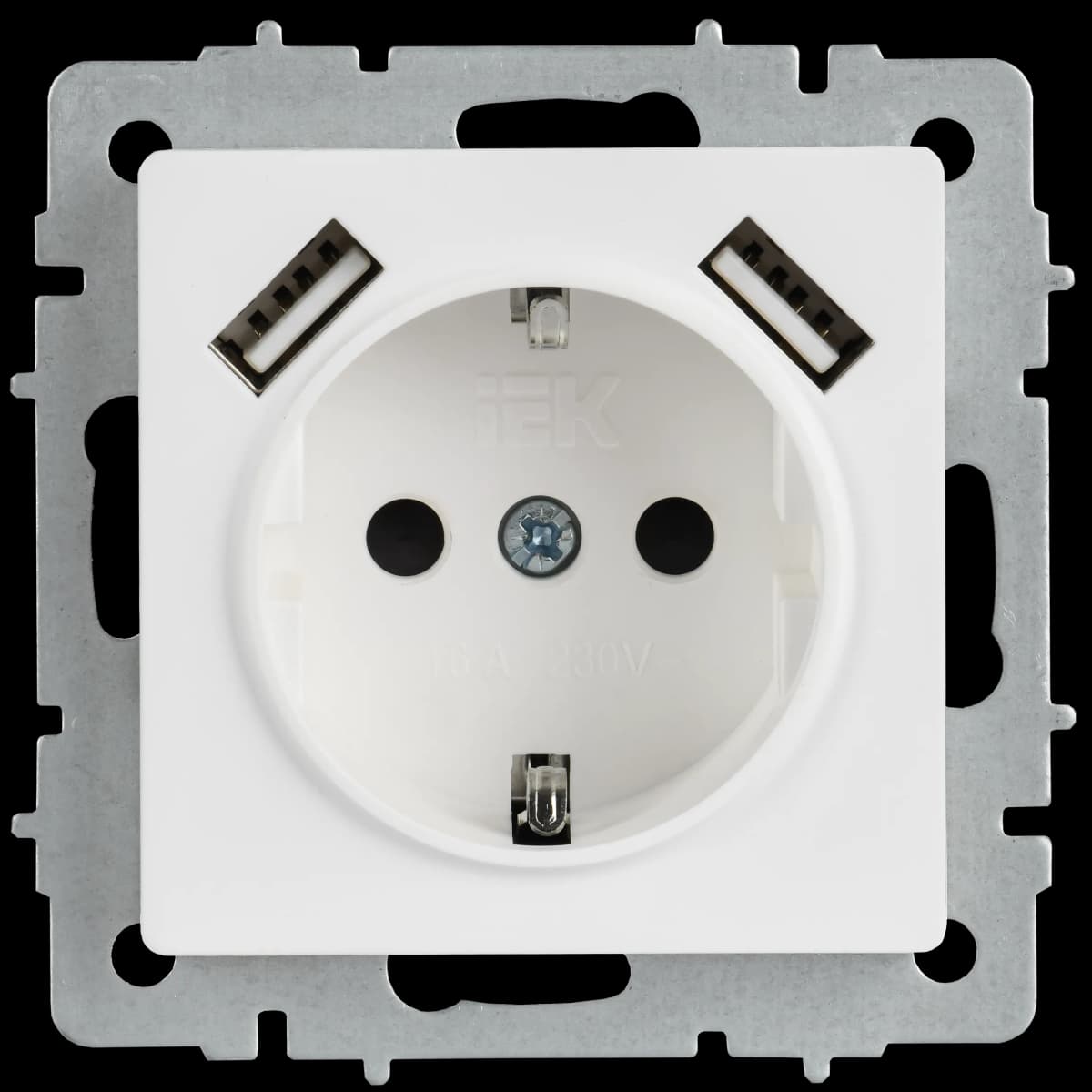 Розетка USB с защитными шторками IEK BRITE BR-R14-16-U21-D31-K91 (белый арктический), фото 3