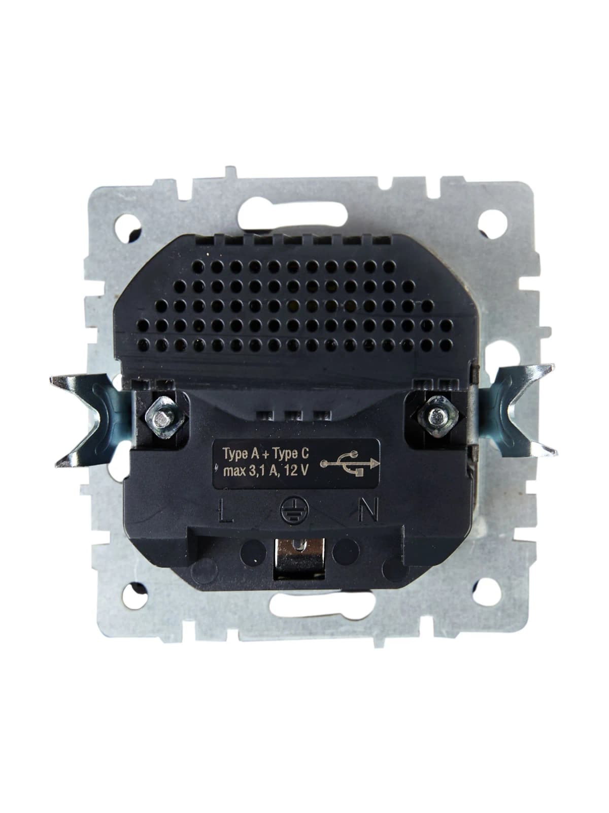 Розетка USB с заземлением и защитными шторками IEK BRITE BR-R14-16-U22-018-K35 (маренго), фото 3