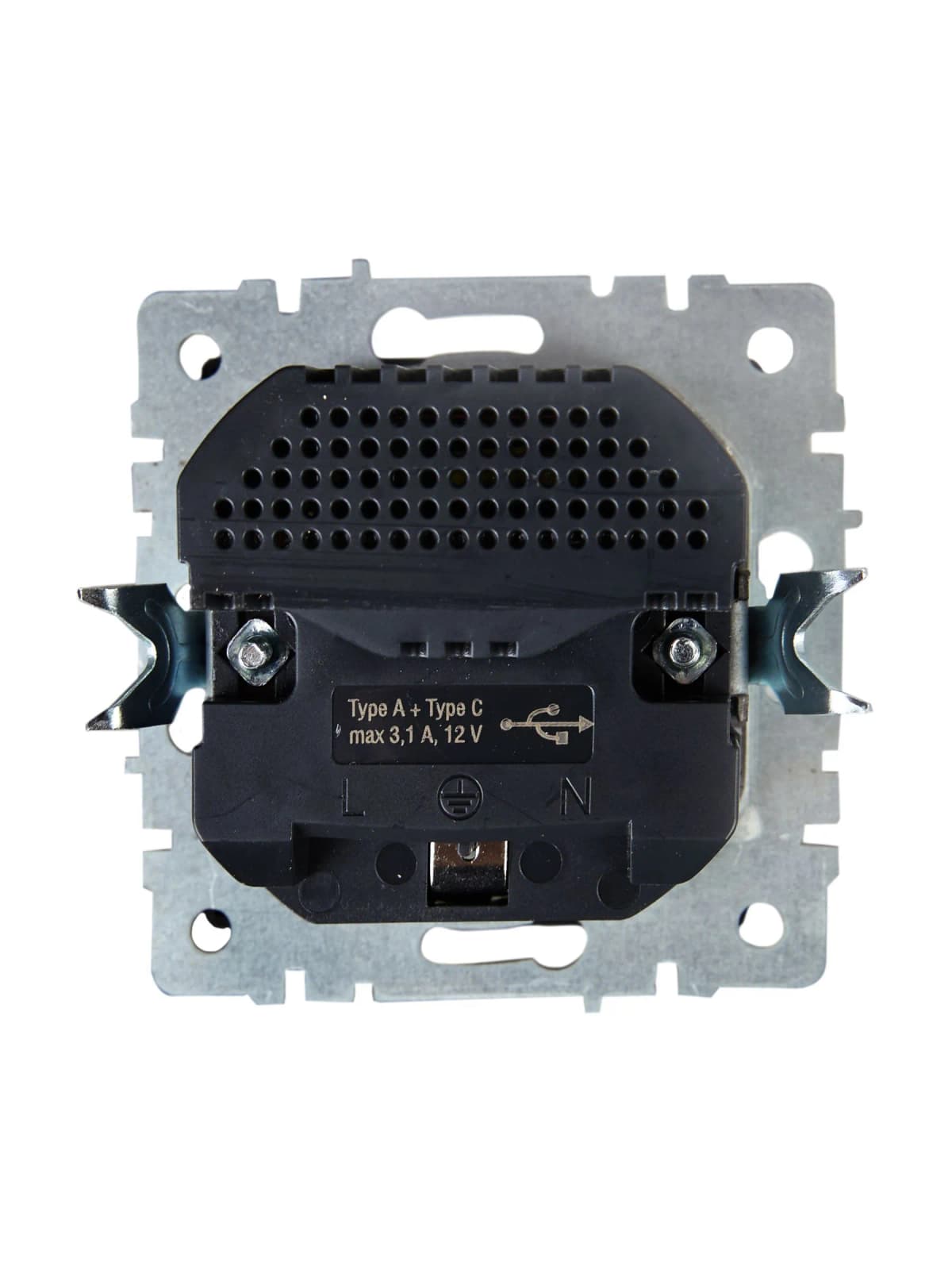 Розетка USB с заземлением и защитными шторками IEK BRITE BR-R14-16-U22-018-K36 (жемчужный), фото 3