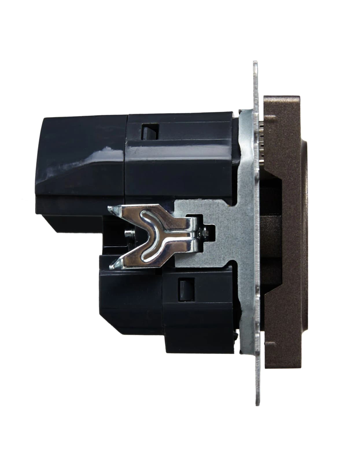 Розетка USB с заземлением и защитными шторками IEK BRITE BR-R14-16-U22-018-K45 (бронза), фото 3