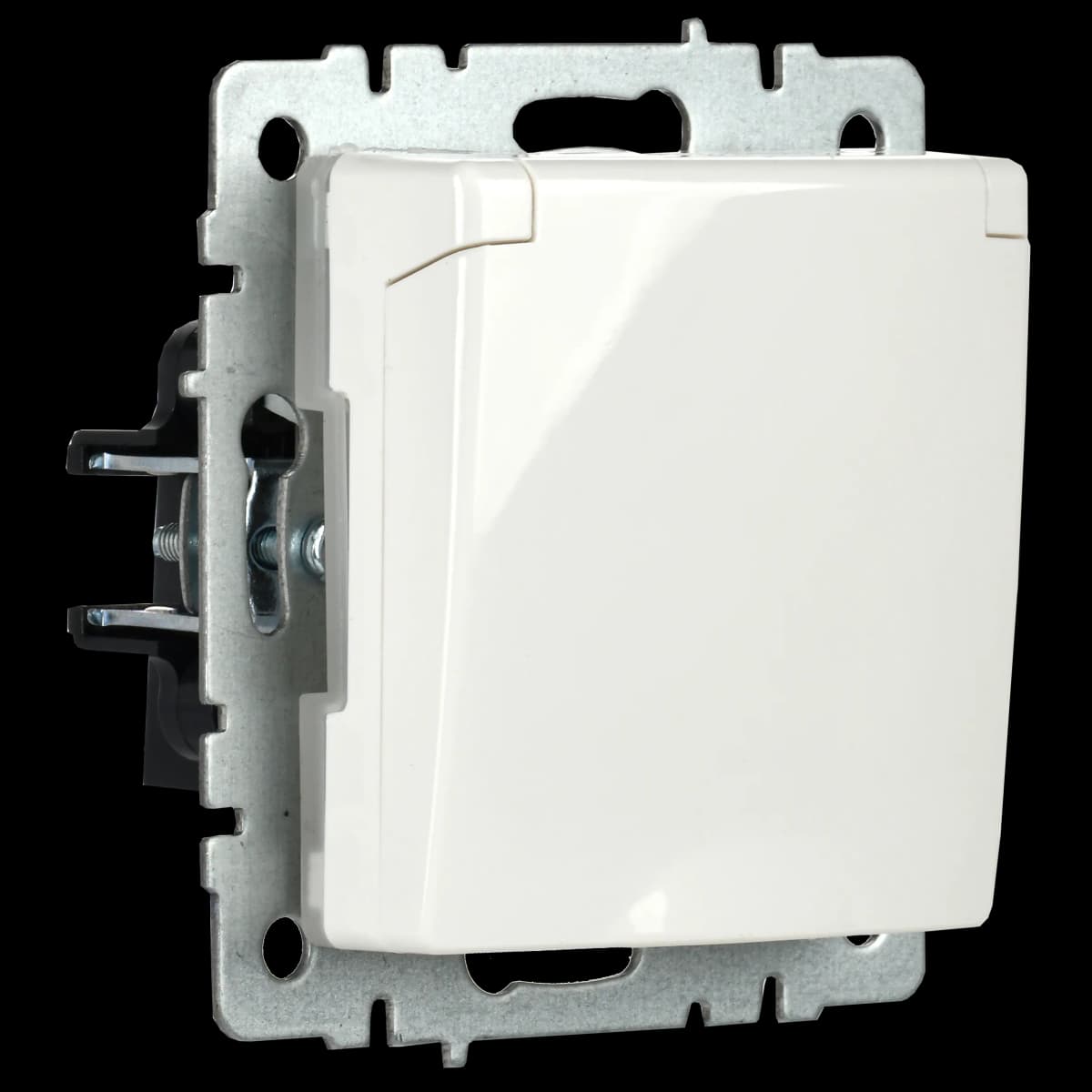 Розетка с заземлением, защитными шторками и крышкой IEK BRITE BR-R16-16-44-K01 (белый), фото 2