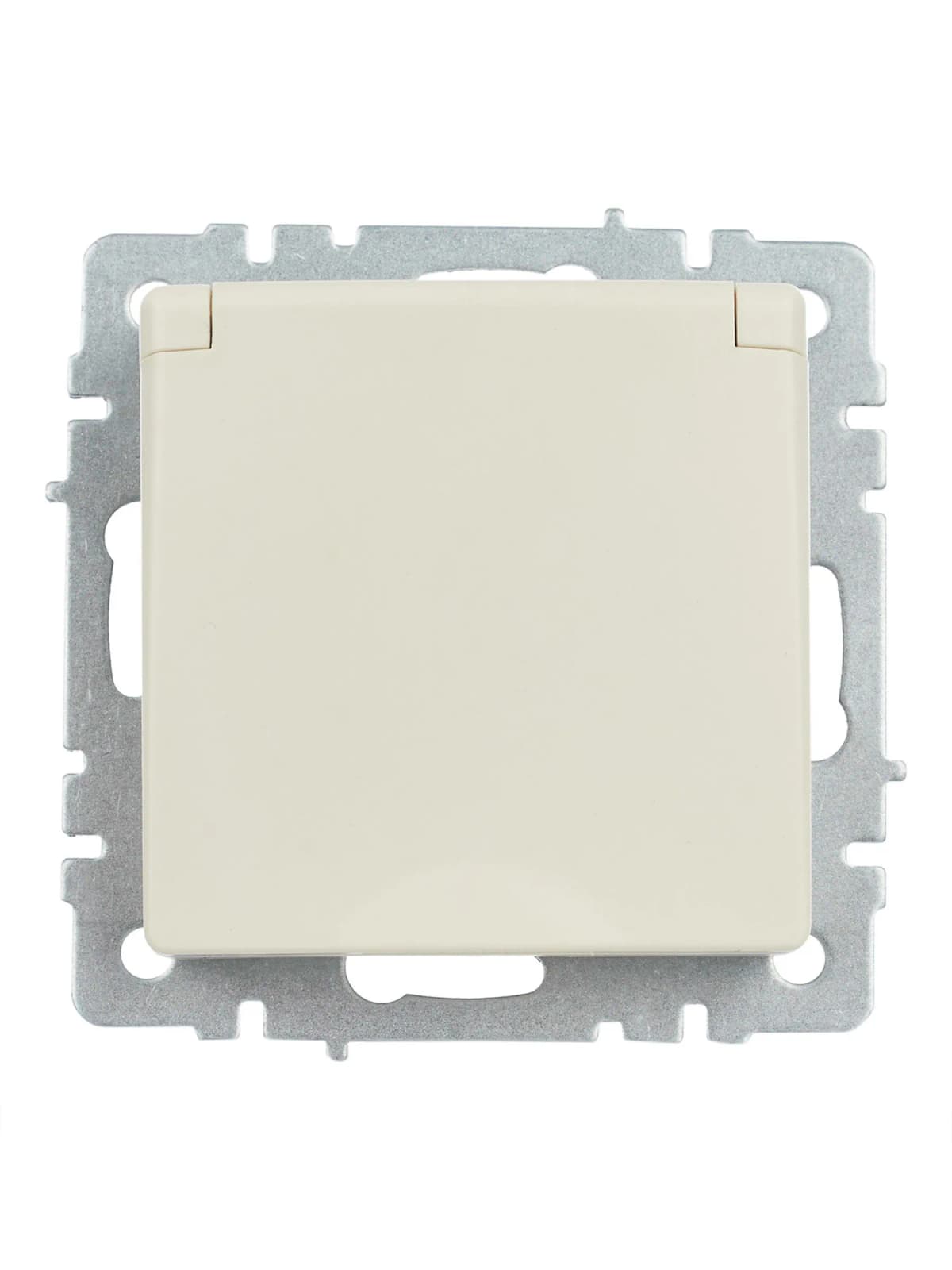 Розетка с заземлением, защитными шторками и крышкой IEK BRITE BR-R16-16-44-K10 (бежевый), фото 4