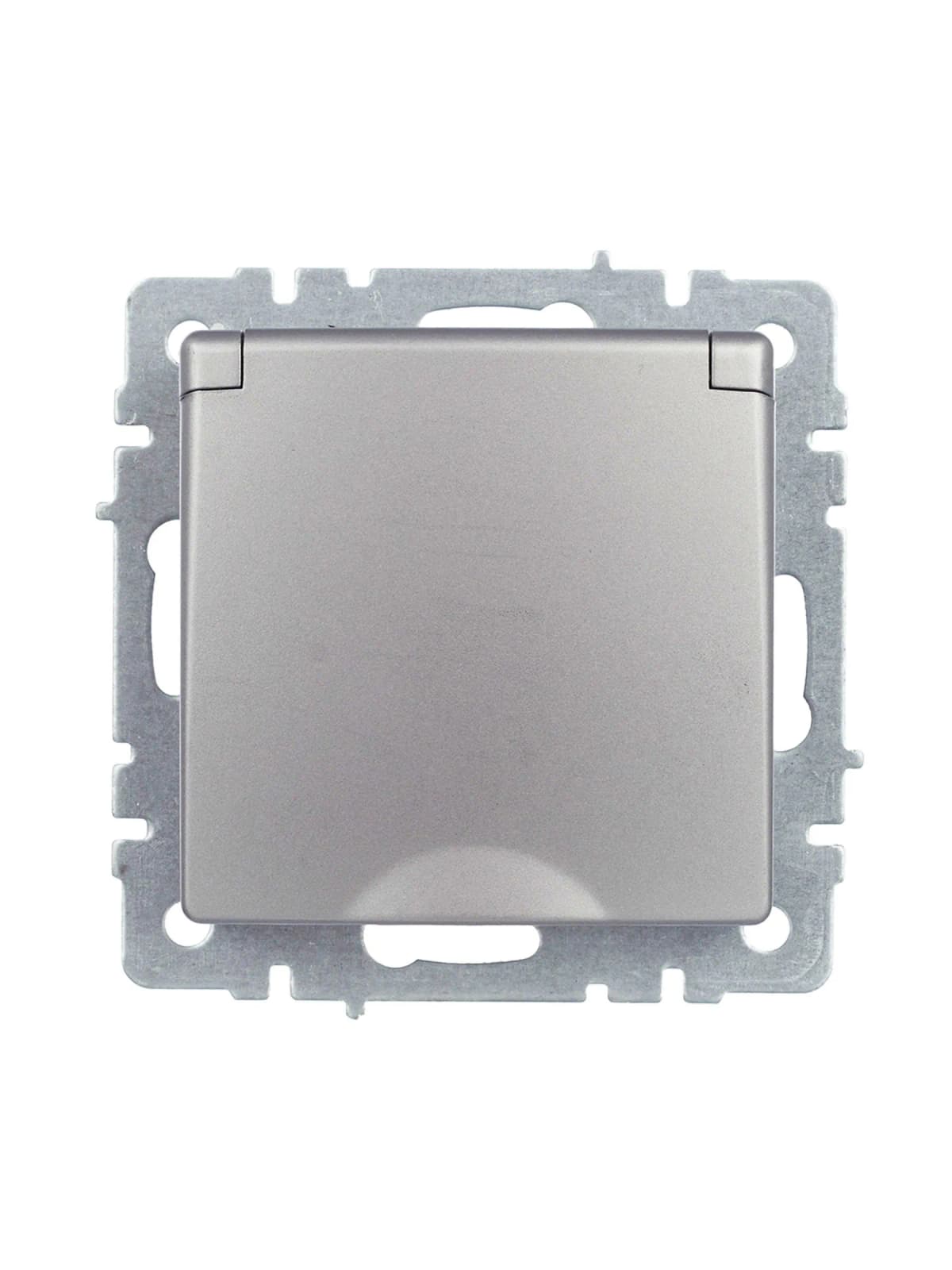 Розетка с заземлением, защитными шторками и крышкой IEK BRITE BR-R16-16-44-K46 (сталь), фото 3