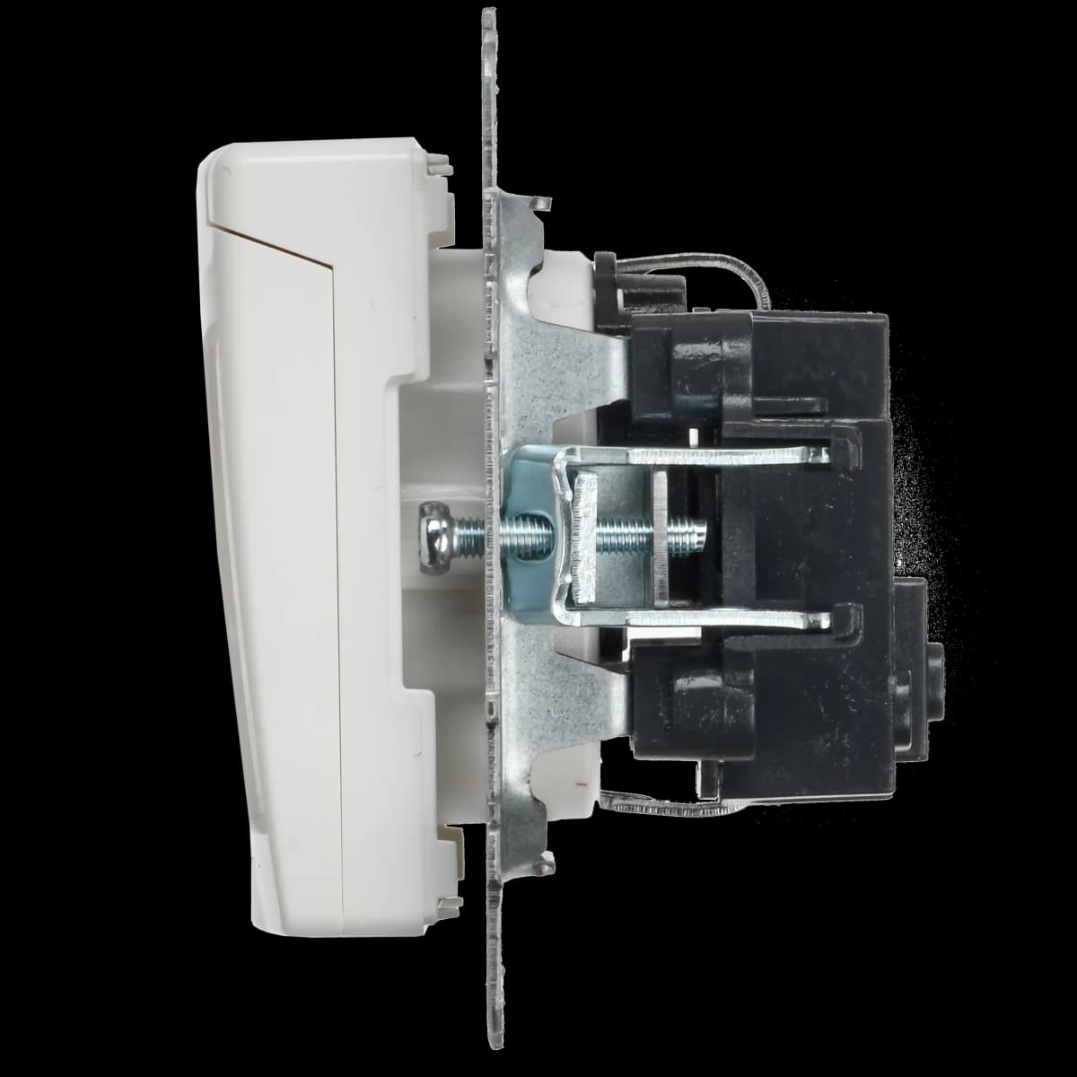 Розетка с заземлением, защитными шторками и крышкой IEK BRITE BR-R16-16-K01 (белый), фото 4