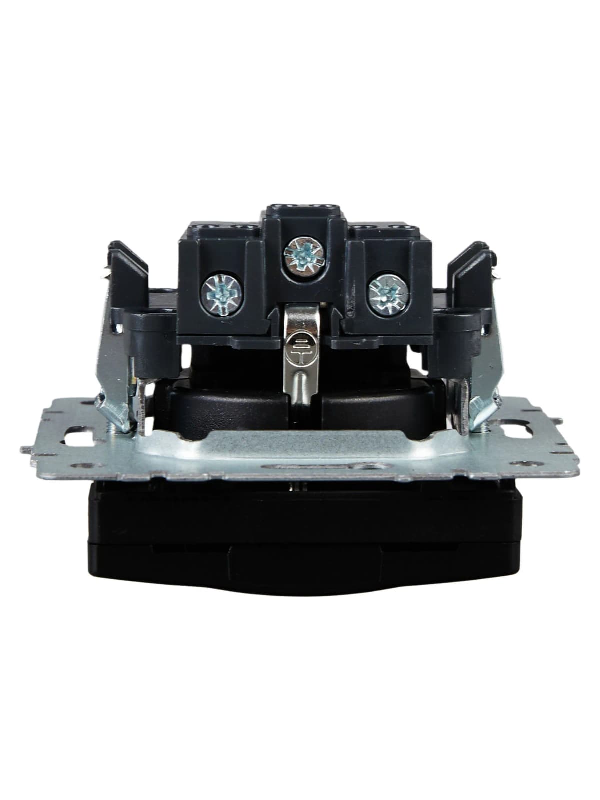 Розетка с заземлением, защитными шторками и крышкой IEK BRITE BR-R16-16-K02 (черный), фото 3