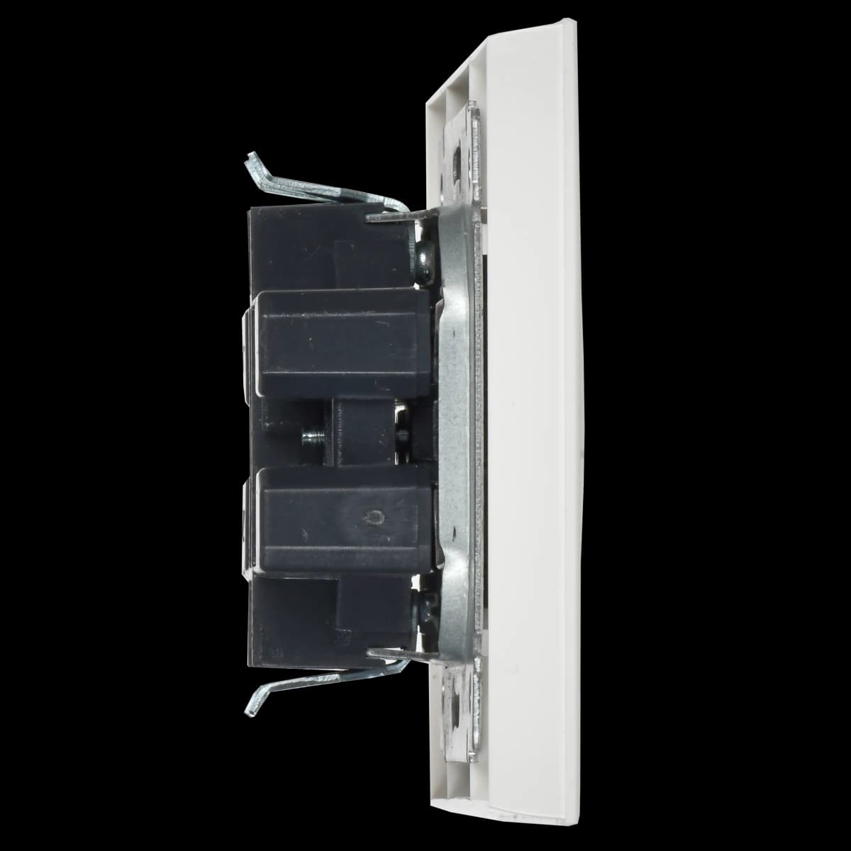 Розетка двойная без заземления с рамкой IEK BRITE BR-R20-10-K01-F (белый), фото 3