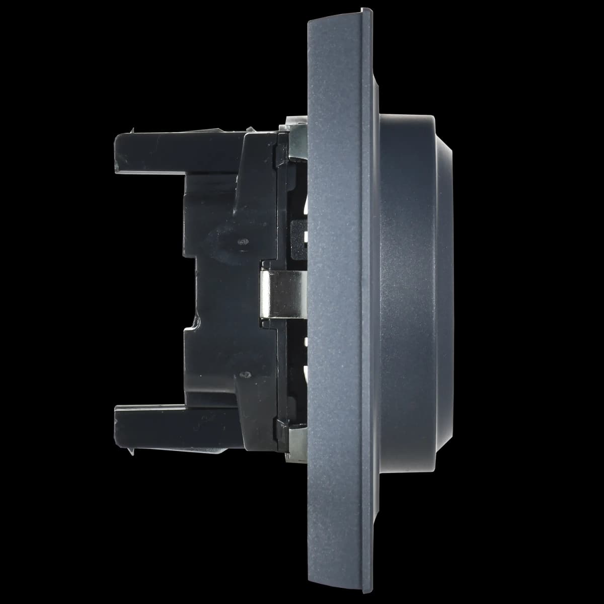 Розетка двойная с заземлением и рамкой IEK BRITE BR-R21-16-K35-F (маренго), фото 4
