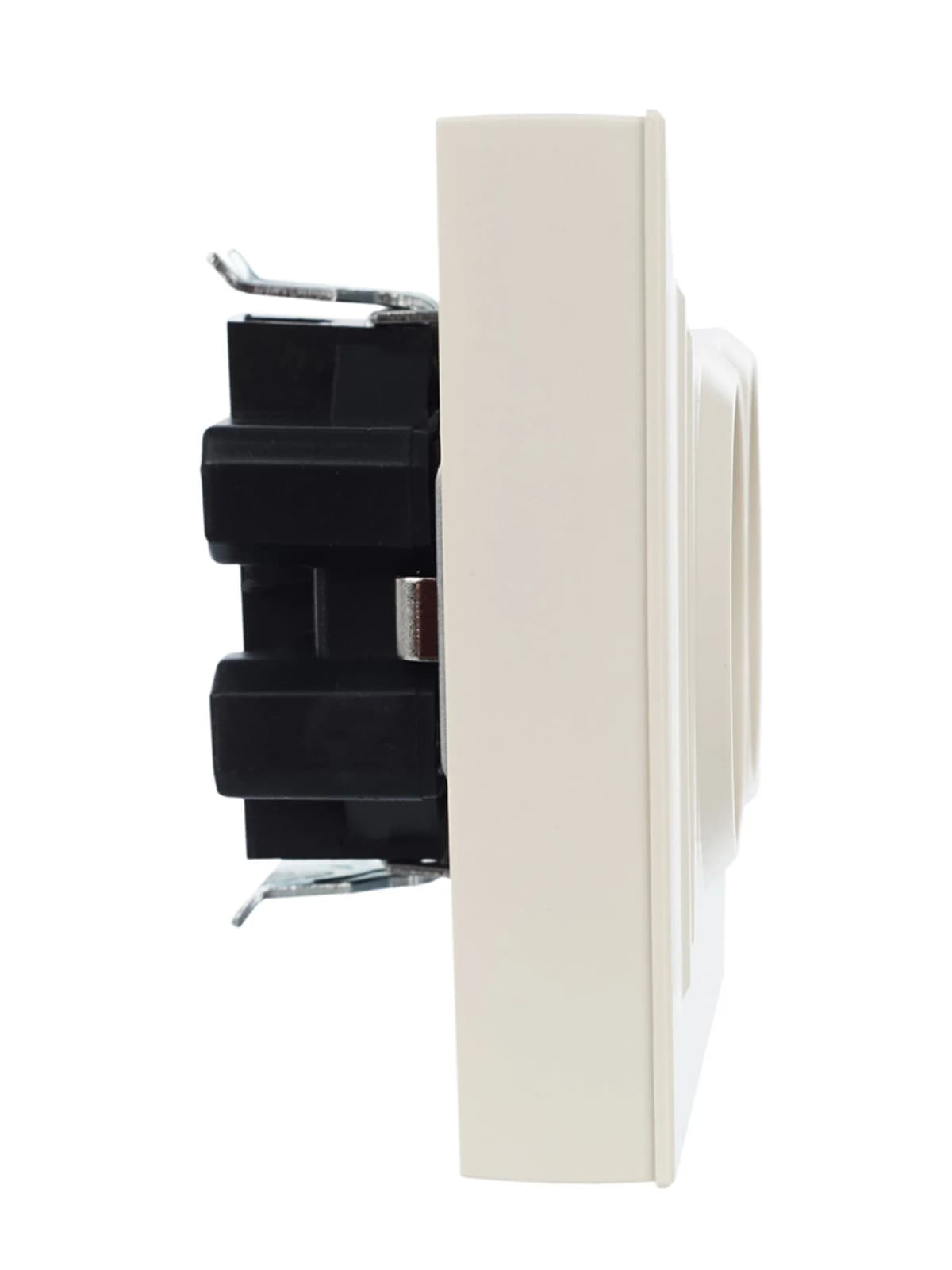 Розетка двойная с заземлением, защитными шторками и рамкой IEK BRITE BR-R24-16-K10-F (бежевый), фото 4