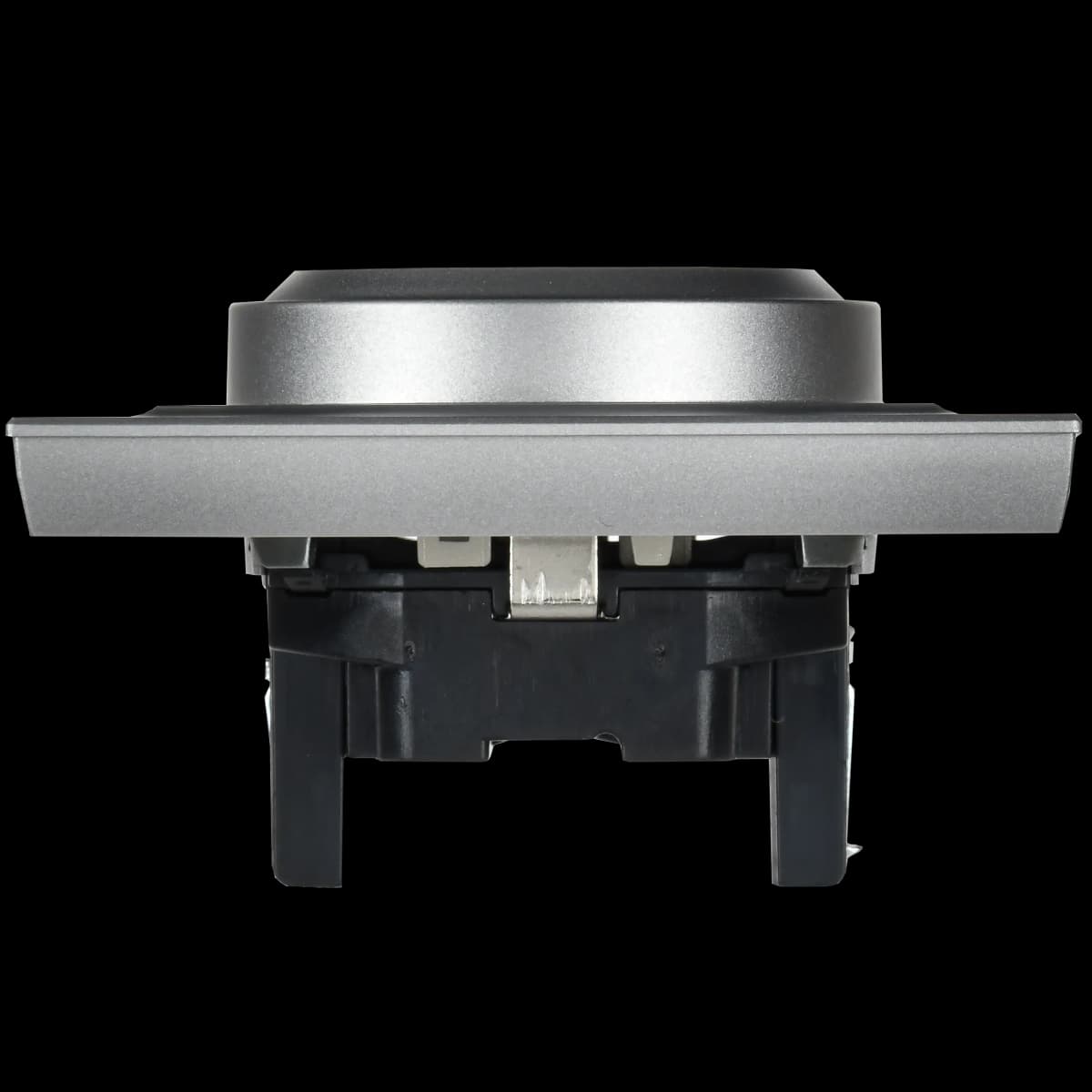 Розетка двойная с заземлением, защитными шторками и рамкой IEK BRITE BR-R24-16-K47-F (алюминий), фото 3
