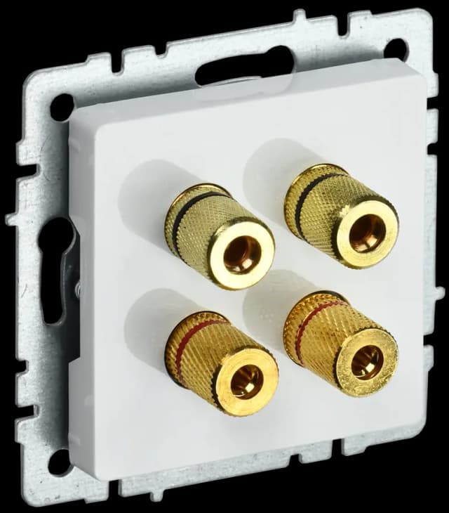 Розетка четырёхместная аудио IEK BRITE BR-S40-K01 (белый)
