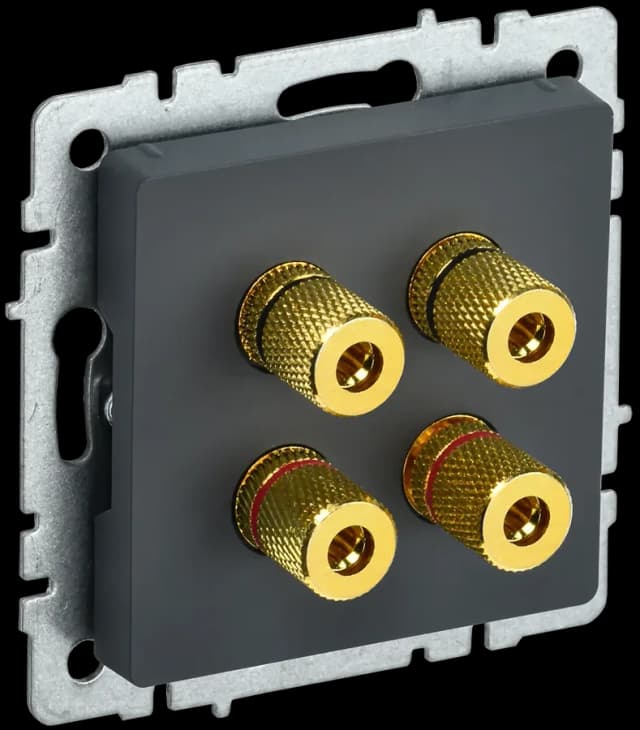 Розетка четырёхместная аудио IEK BRITE BR-S40-K53 (графит)