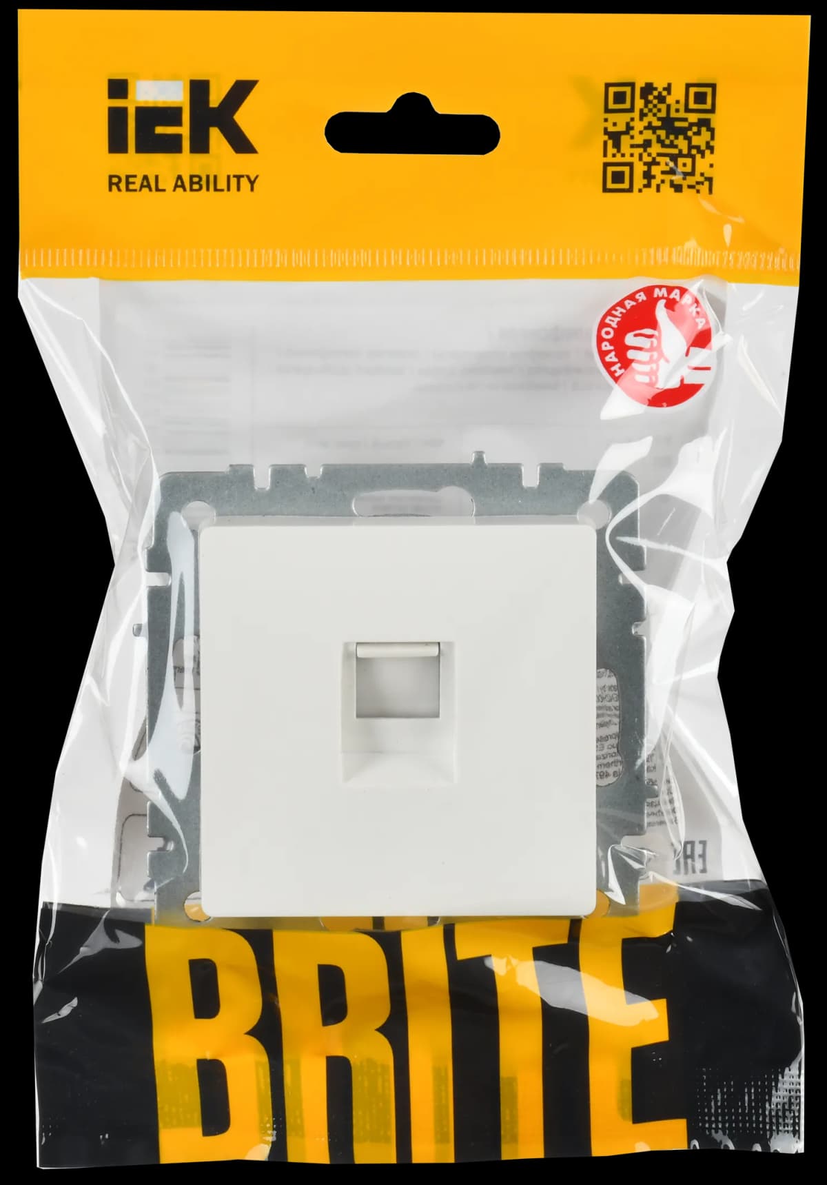 Розетка телефонная IEK BRITE BR-T10-K01 (белый), фото 2