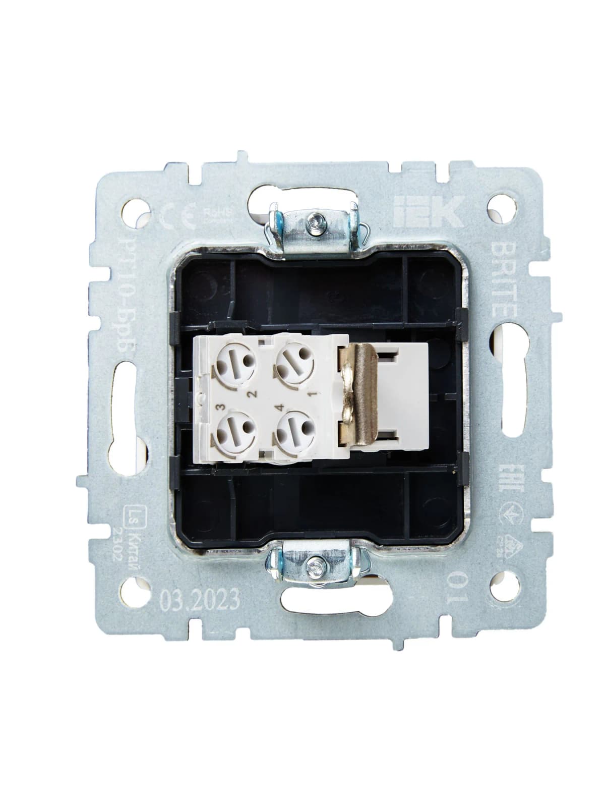 Розетка телефонная IEK BRITE BR-T10-K01 (белый), фото 3
