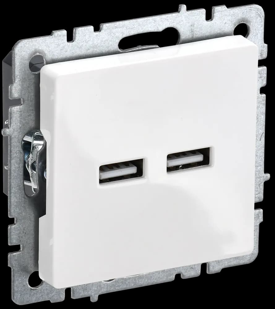 Розетка USB IEK BRITE BR-U21-D31-K01 (белый)