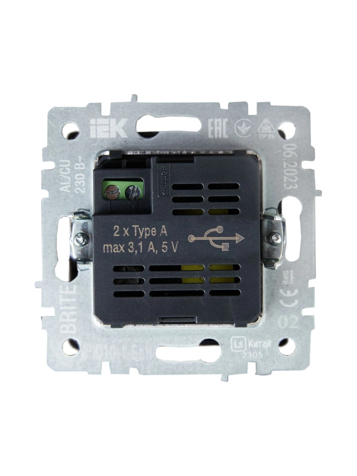 Розетка USB IEK BRITE BR-U21-D31-K02 (черный), фото 4