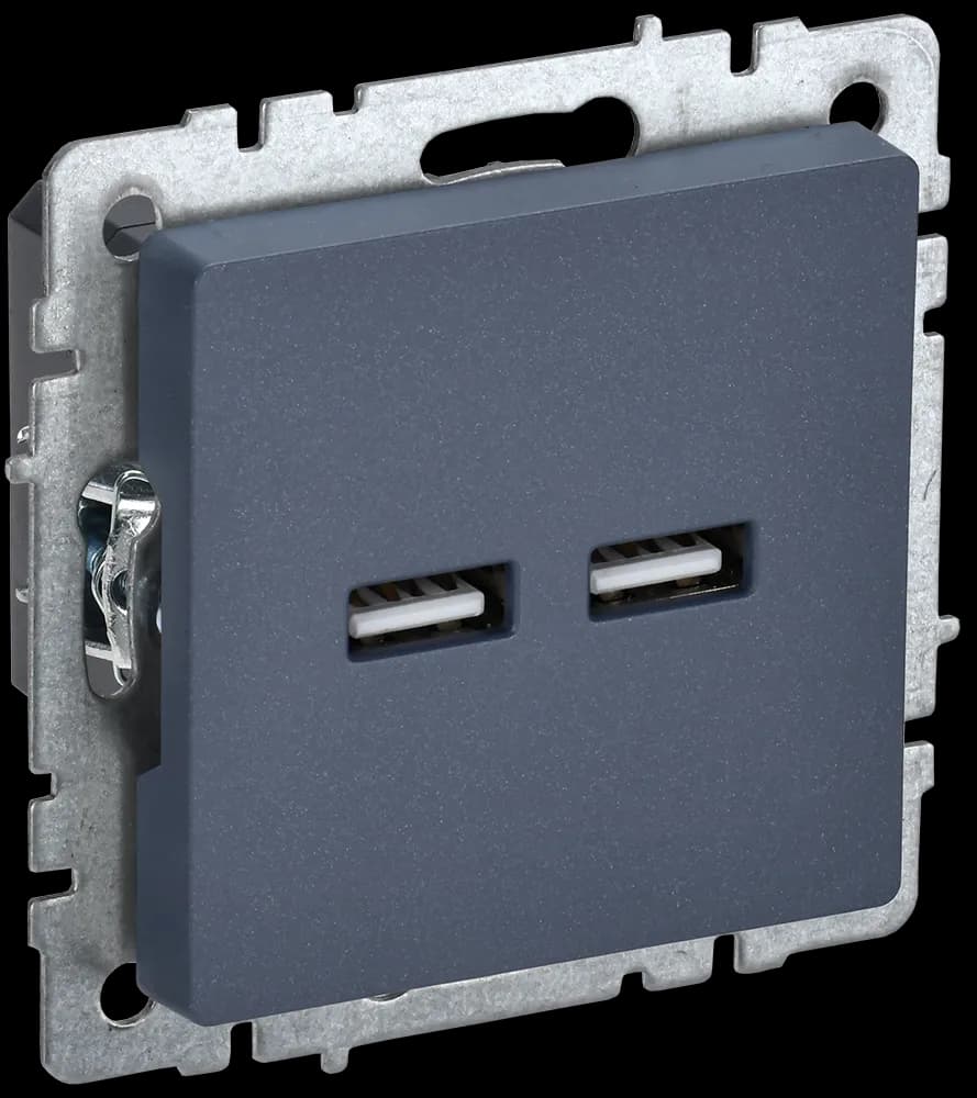 Розетка USB IEK BRITE BR-U21-D31-K35 (маренго)