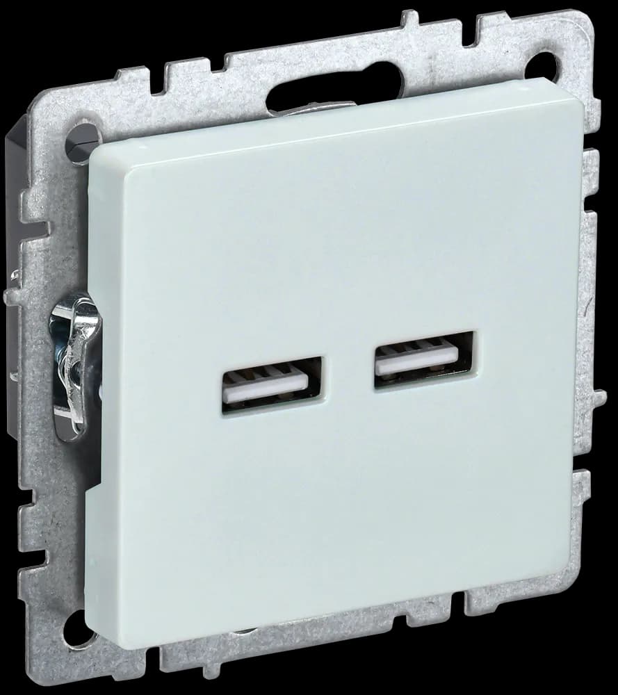 Розетка USB IEK BRITE BR-U21-D31-K36 (жемчужный)