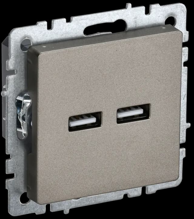 Розетка USB IEK BRITE BR-U21-D31-K37 (шампань)