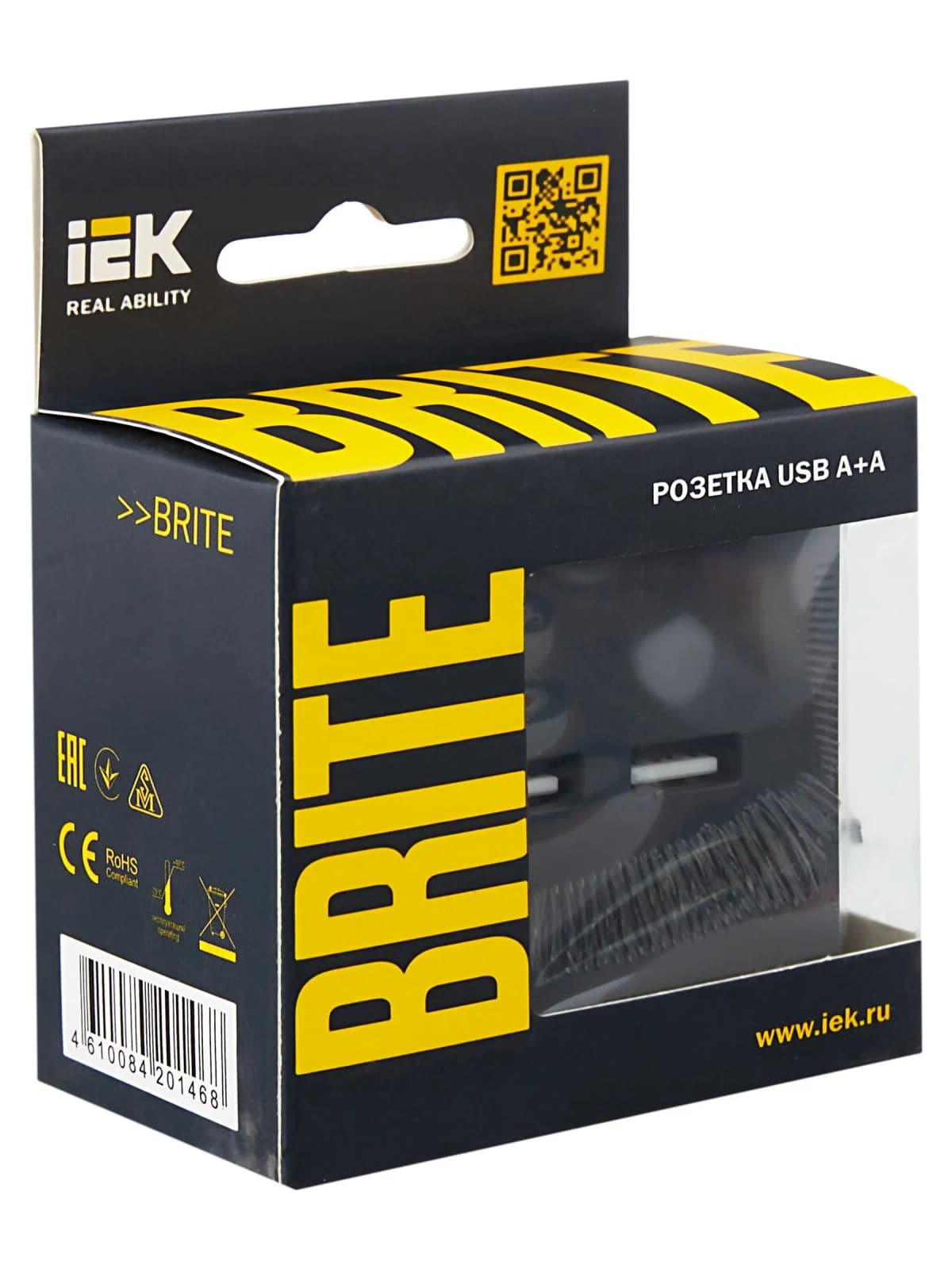 Розетка USB IEK BRITE BR-U21-D31-K53 (графит), фото 2