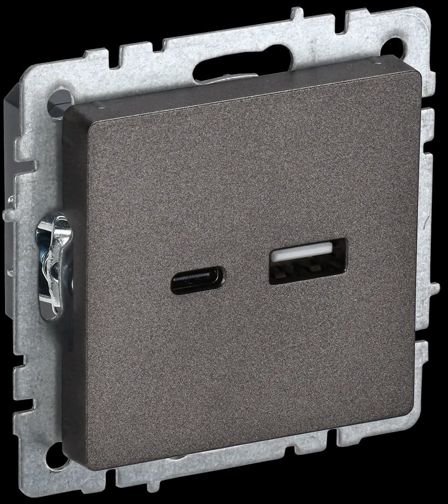 Розетка USB IEK BRITE BR-U22-018-K45 (бронза)
