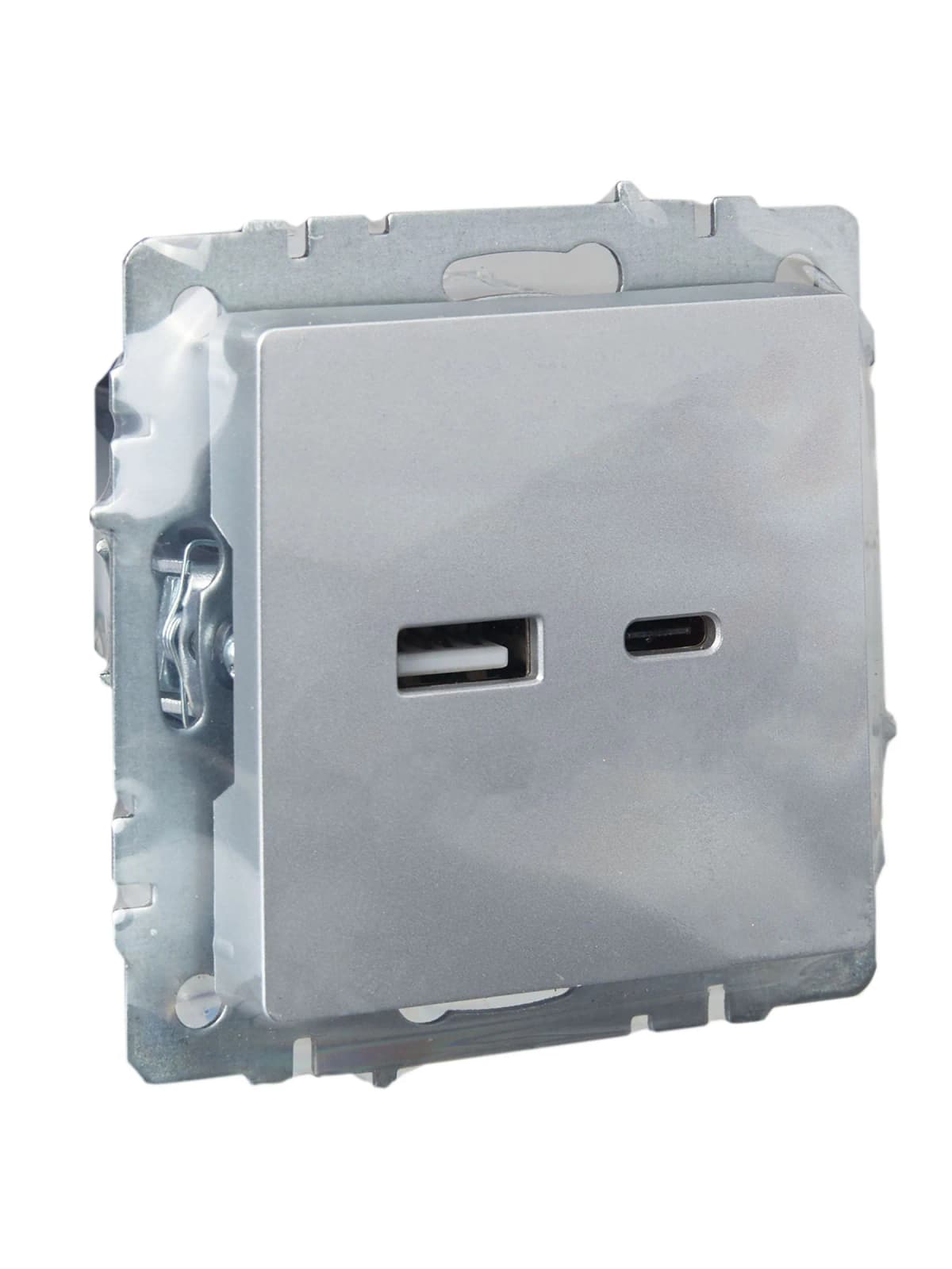 Розетка USB IEK BRITE BR-U22-018-K47 (алюминий), фото 4